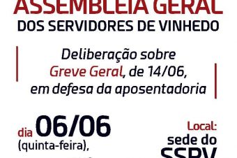 06/06: Assembleia para deliberar adesão à greve geral