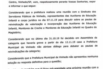 A MOBILIZAÇÃO ABRIU AS PORTAS PARA O DIÁLOGO. AGORA FALTA UMA PROPOSTA CONCRETA DO PREFEITO!